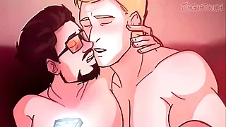 Iron Pauper x Captain America - Tony Stark x Steve Rogers Imperturbable Marvel happy-go-lucky intercourse
