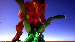 WILD Gambol - MINOTAURO FOLLANDO A LAGARTO VERDE